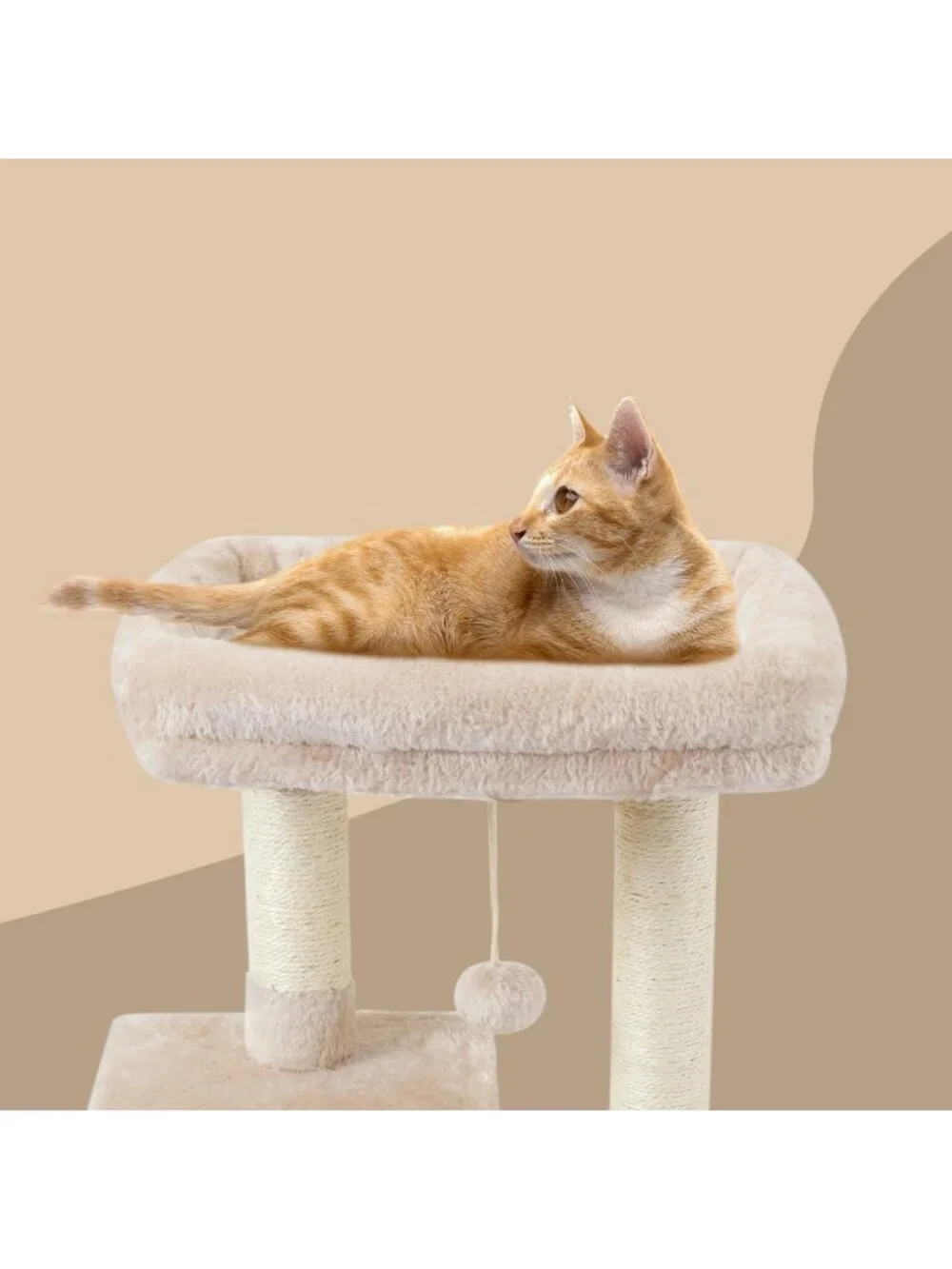 Adorable Cat Tree Condo with Scratching Posts & Jump Platform - Indoor Activity